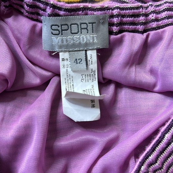 VTG 80’s Missoni Orange Label Chevron Wool Blend Skirt IT42/US 6 - Picture 3 of 9